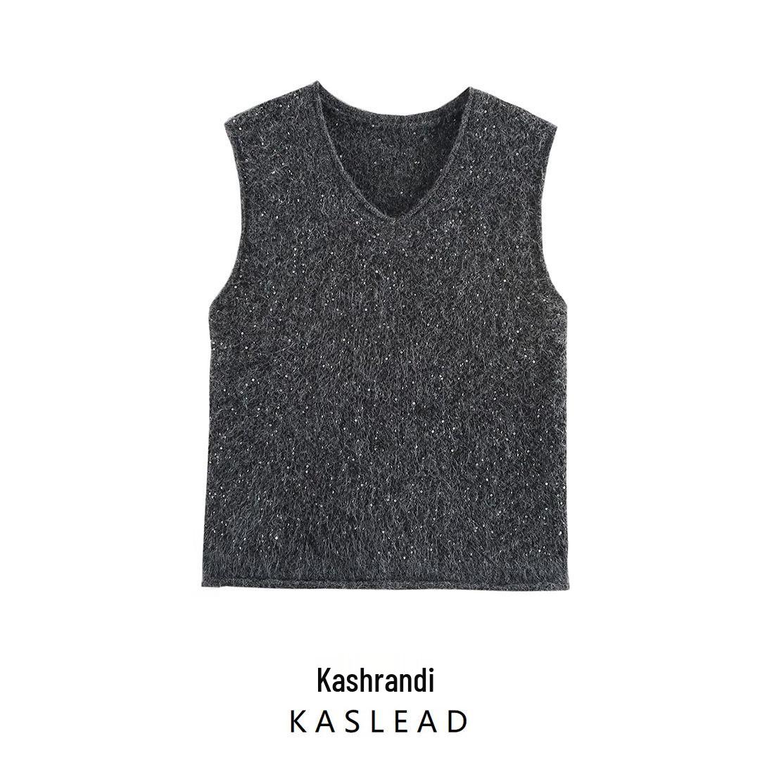 2025 Spring Women s European & American Style Sequin Sweetheart Knit Pullover Vest One Size темно-серого
2025 Spring Women s European & American Style Sequin Sweetheart Knit Pullover Vest One Size темно-серого