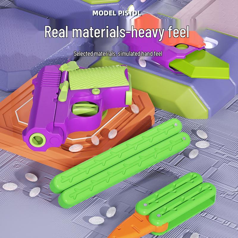Radish Mini 1911 Toy Gun Set: 4-Piece Automatic Cocking Baby Toy, Non-Firing, Stress Reliever
Radish Mini 1911 Toy Gun Set: 4-Piece Automatic Cocking Baby Toy, Non-Firing, Stress Reliever
