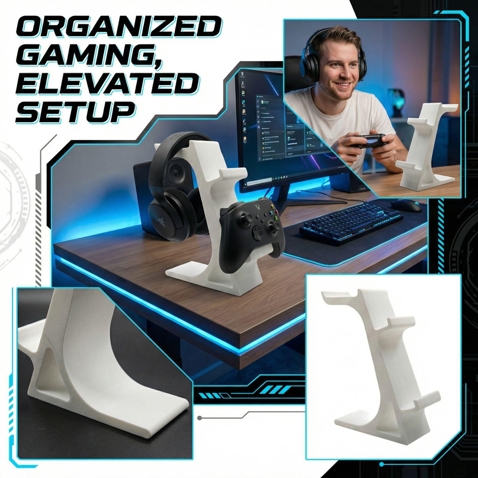 3D-надрукована підставка для ігрового контролера та навушників One Size білий
3D-надрукована підставка для ігрового контролера та навушників One Size білий