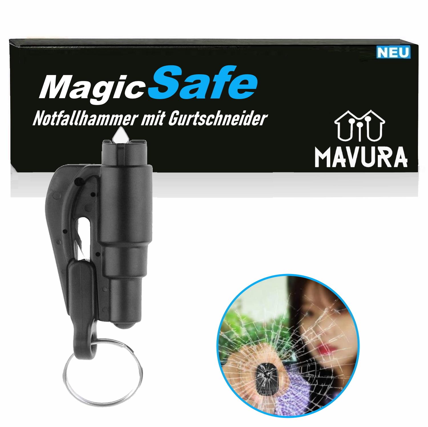 Аварійний молоток MagicSafe з різаком для ременів безпеки, скляний молоток для автомобіля
Аварійний молоток MagicSafe з різаком для ременів безпеки, скляний молоток для автомобіля
