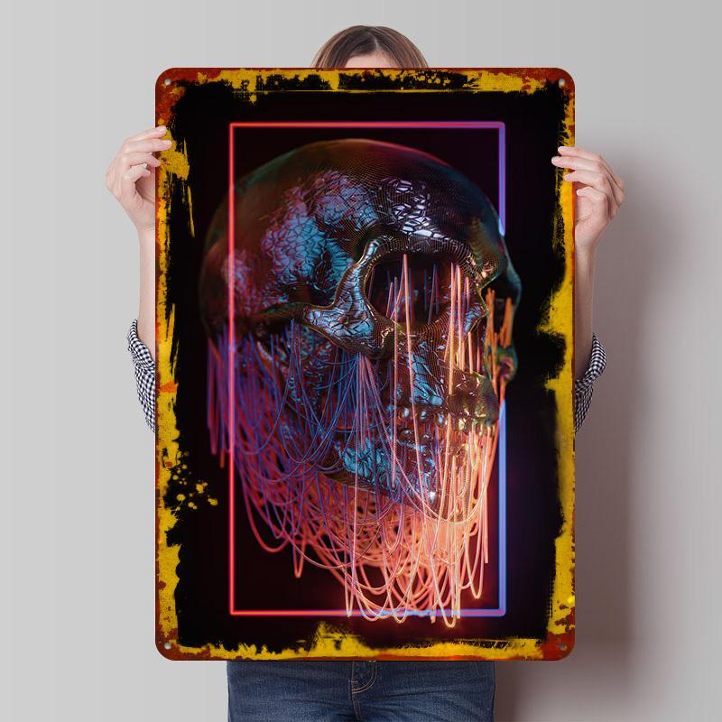 Neon Skull With Wires Tin Plaque Poster Customized Wall Art Retro Vintage Metal Signs for Man Cave Living Room Decoration Decor 7.9x11.8In(20x30cm)
Neon Skull With Wires Tin Plaque Poster Customized Wall Art Retro Vintage Metal Signs for Man Cave Living Room Decoration Decor 7.9x11.8In(20x30cm)