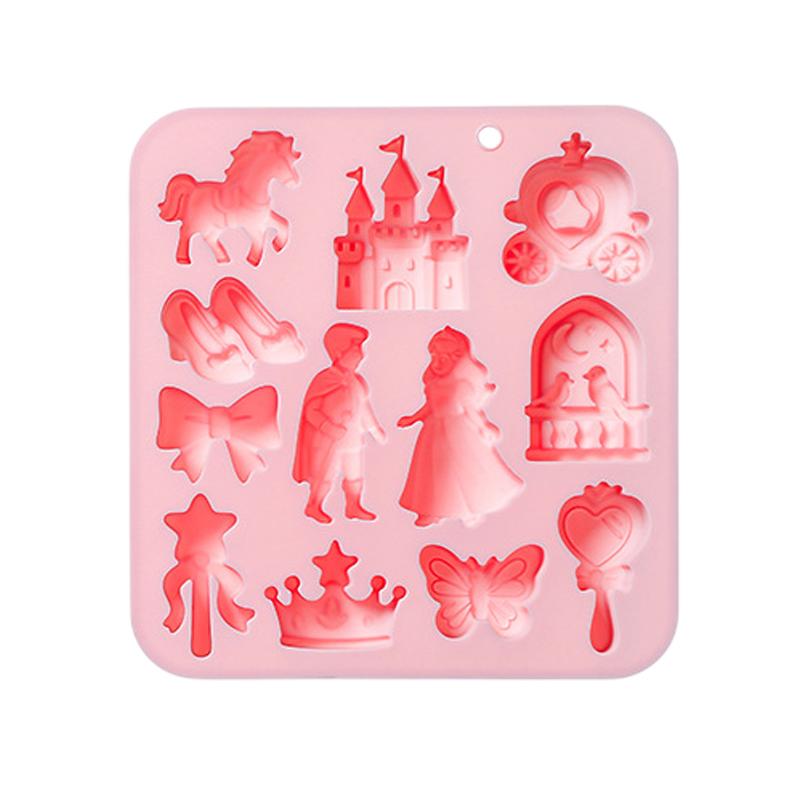 Silicone Mold for Fondant 12 Cavities Prince Princess 3D Bow Castle Horse Cake Decoration Baking Accessories for Parties рожевий
Silicone Mold for Fondant 12 Cavities Prince Princess 3D Bow Castle Horse Cake Decoration Baking Accessories for Parties рожевий