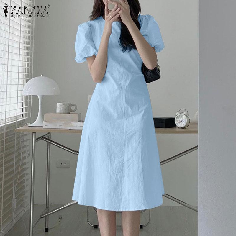 ZANZEA Lady женское элегантное платье с круглым вырезом и короткими рукавами, однотонное элегантное платье с талией
ZANZEA Lady женское элегантное платье с круглым вырезом и короткими рукавами, однотонное элегантное платье с талией