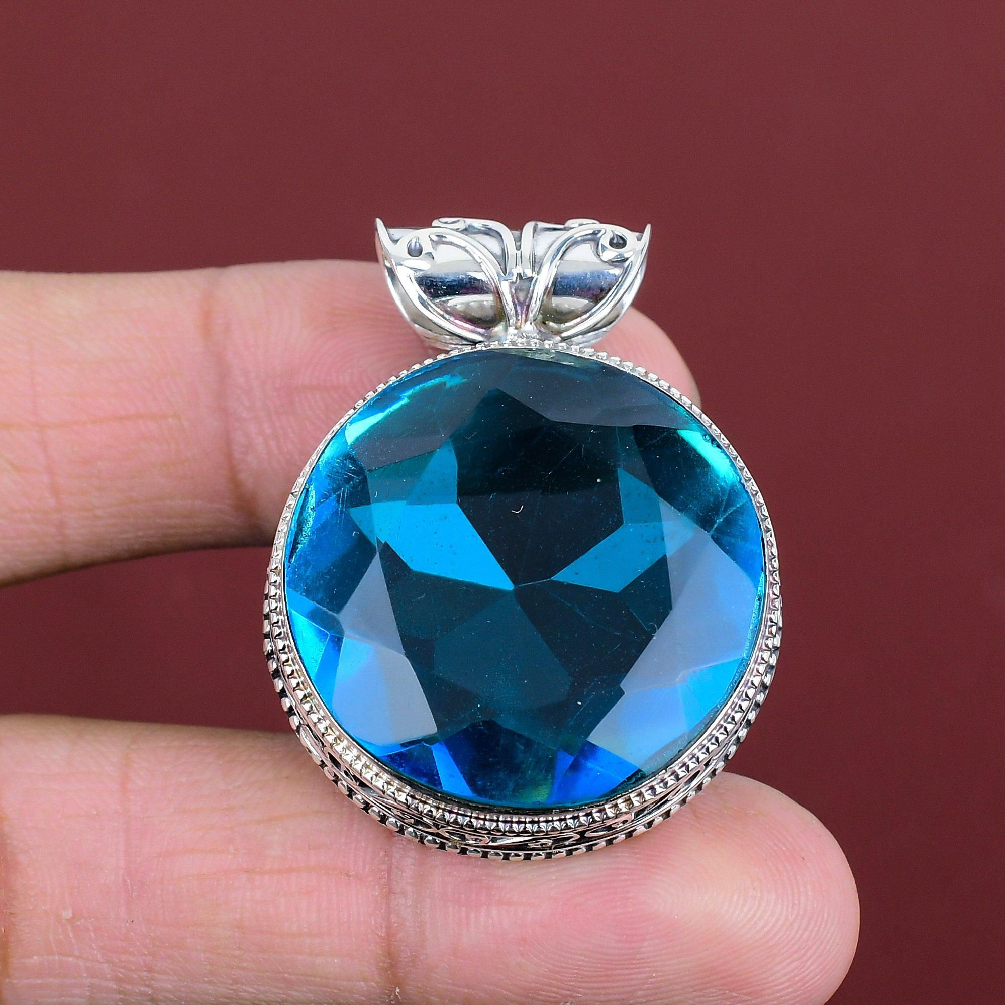 Faceted swiss blue topaz pendant 925 sterling silver pendant vintage pendant handmade jewelry gemstone pendant gifts for him amazing pendant
Faceted swiss blue topaz pendant 925 sterling silver pendant vintage pendant handmade jewelry gemstone pendant gifts for him amazing pendant