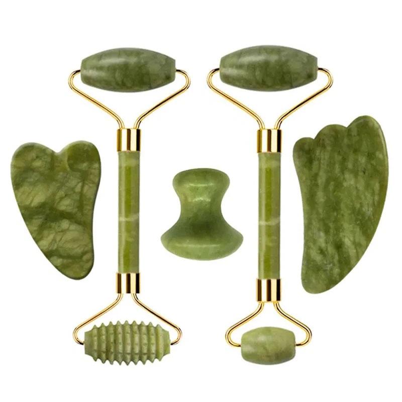 5Pcs Natural Jade Roller Gua Sha Set Gouache Scraper Rose Quartz Beauty Skincare Facial Lifting Anti-Aging Massager
5Pcs Natural Jade Roller Gua Sha Set Gouache Scraper Rose Quartz Beauty Skincare Facial Lifting Anti-Aging Massager