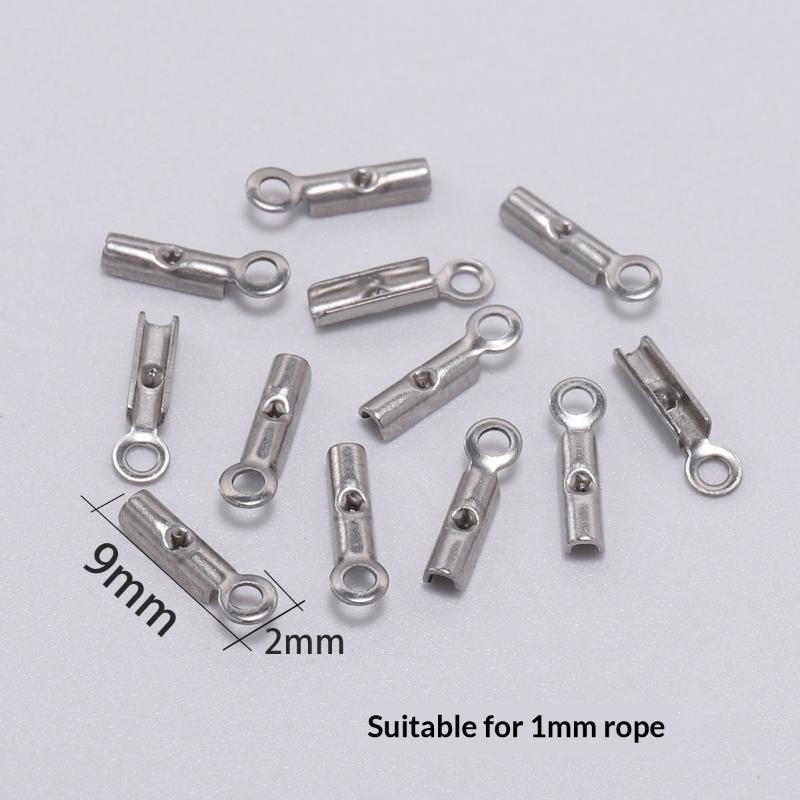 50/100Pcs Necklace Connectors Supplies Stainless Steel Crimp End Beads Caps Leather Cord Clips For Diy Jewelry Making 2*9mm
50/100Pcs Necklace Connectors Supplies Stainless Steel Crimp End Beads Caps Leather Cord Clips For Diy Jewelry Making 2*9mm