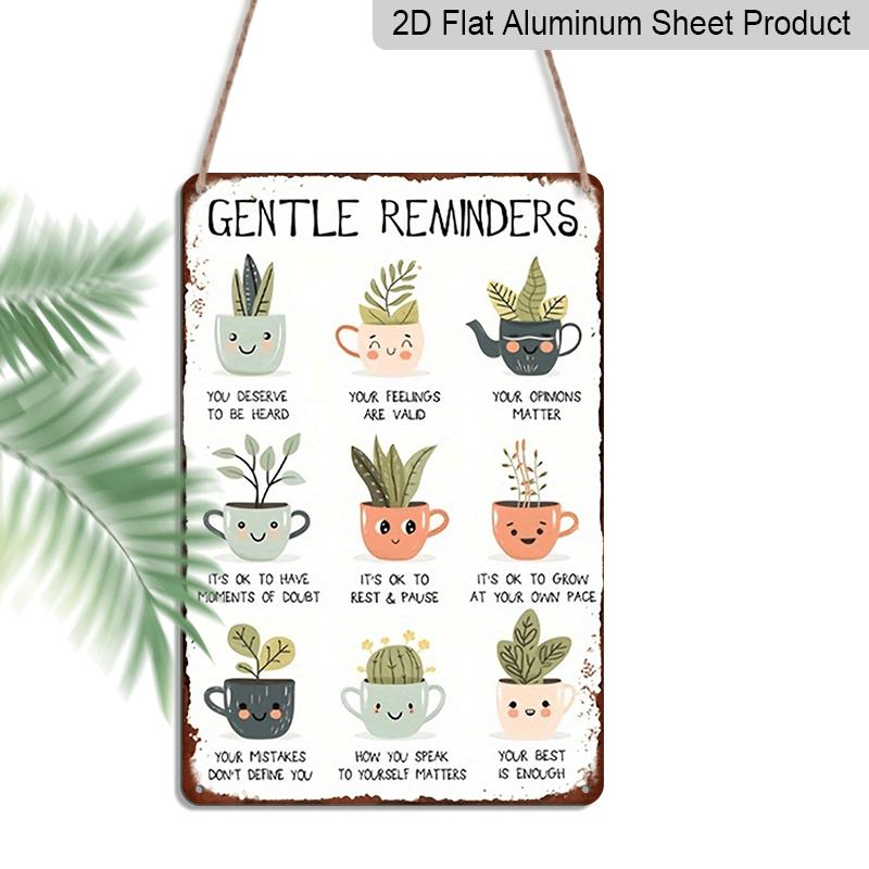 2D Flat Gentle Reminders Motivational Metal Aluminium Sign with Cute Potted Plants Design, Inspirational Wall Decor for Home, Office, and Rooms, 8*12 20*30cm
2D Flat Gentle Reminders Motivational Metal Aluminium Sign with Cute Potted Plants Design, Inspirational Wall Decor for Home, Office, and Rooms, 8*12 20*30cm
