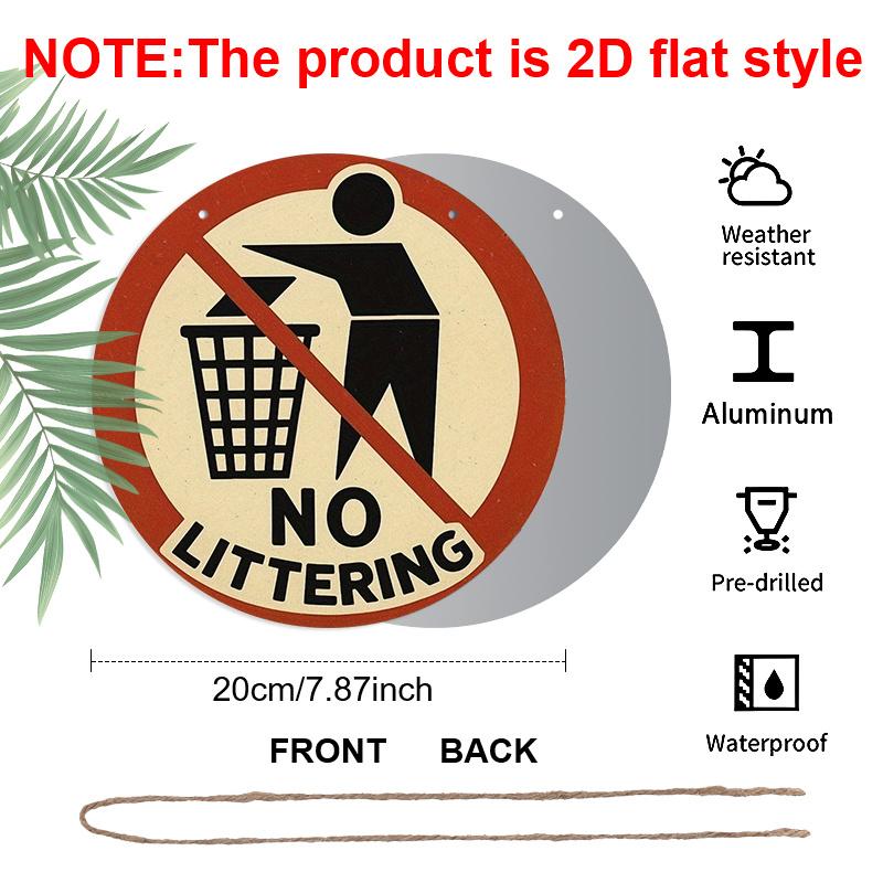 2D Flat 1pc, 8x8 in, No Littering Allowed Round Aluminum Metal Sign That Serves As A Vibrant and Serene Decoration Suitable for Living Rooms 1pc
2D Flat 1pc, 8x8 in, No Littering Allowed Round Aluminum Metal Sign That Serves As A Vibrant and Serene Decoration Suitable for Living Rooms 1pc