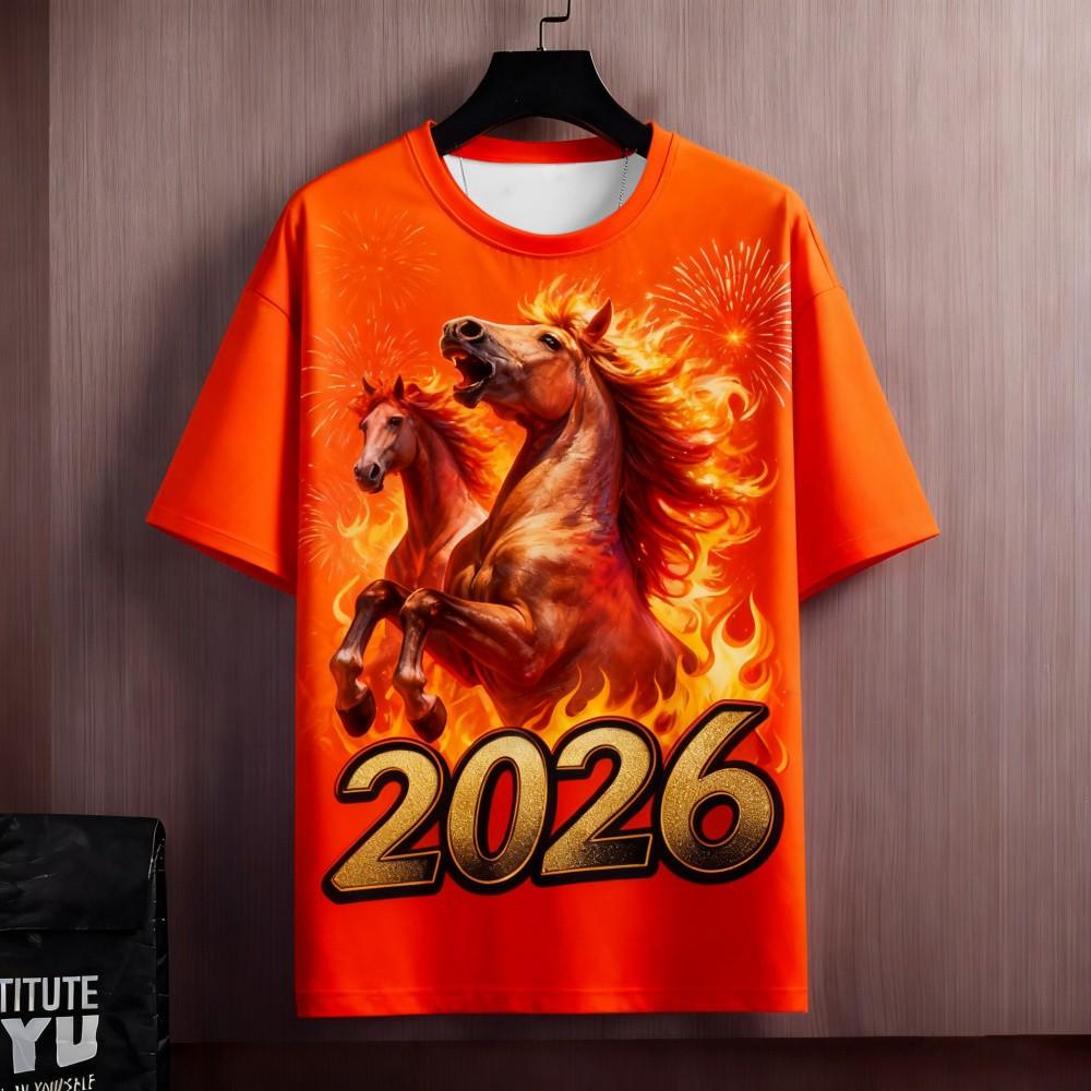 Happy Chinese New Year 2026 Tshirt for Men Women Year of The Horse TShirt 3d Print Short Sleeve Round Neck Tees Tops XS
Happy Chinese New Year 2026 Tshirt for Men Women Year of The Horse TShirt 3d Print Short Sleeve Round Neck Tees Tops XS