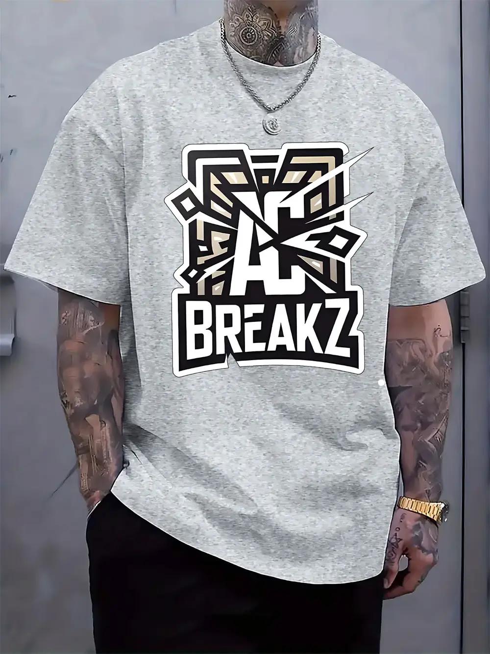 Trendy Graphic Print Crew Neck Short Sleeve T-shirt - Black Casual Summer Tee with BREAKZ Design M
Trendy Graphic Print Crew Neck Short Sleeve T-shirt - Black Casual Summer Tee with BREAKZ Design M