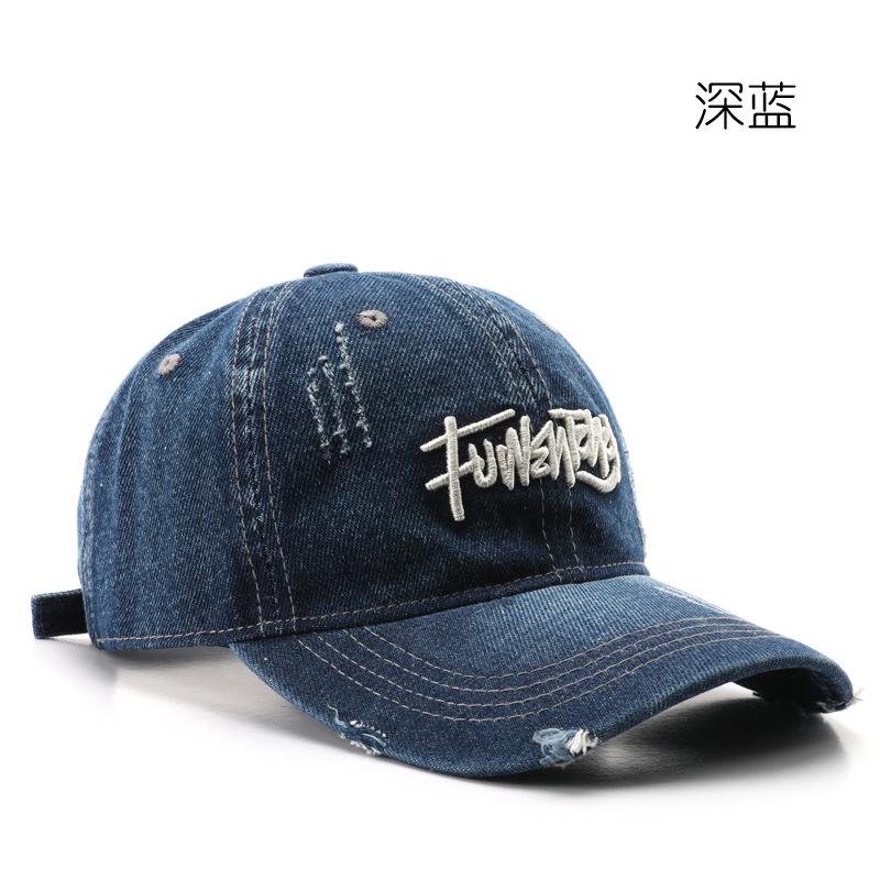 Washed denim letter embroidery cap Outdoor sports travel Sun protection hat Baseball cap темно-синього кольору
Washed denim letter embroidery cap Outdoor sports travel Sun protection hat Baseball cap темно-синього кольору