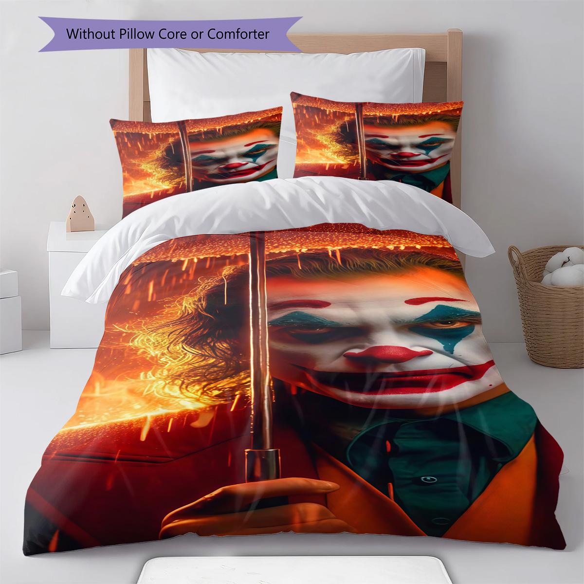 Joker Villain Bedding Quilt Set Quilt Cover Pillowcase Home Decoration Birthday Gift (1 * duvet cover + 2 * pillowcase, without core) 135x200cm
Joker Villain Bedding Quilt Set Quilt Cover Pillowcase Home Decoration Birthday Gift (1 * duvet cover + 2 * pillowcase, without core) 135x200cm