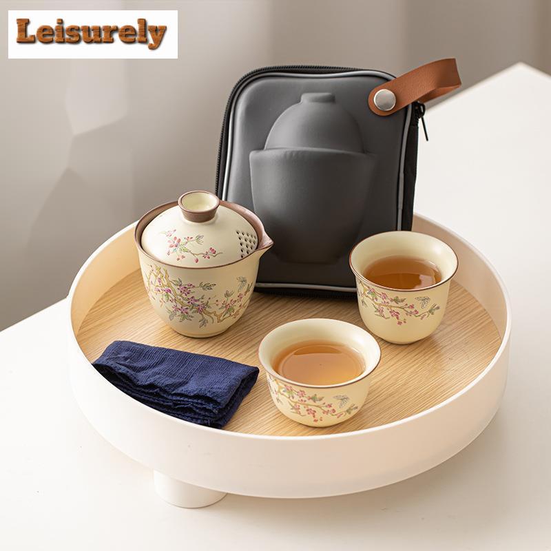 Boutique Wisteria Ru Kiln Porcelain Tea Set Kit Elegant 1 Pot 3 Cups Household Tea Making Outdoor Portable Organizer Ornaments
Boutique Wisteria Ru Kiln Porcelain Tea Set Kit Elegant 1 Pot 3 Cups Household Tea Making Outdoor Portable Organizer Ornaments
