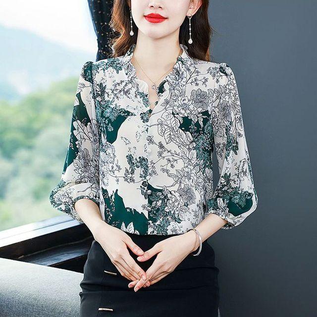 Шифоновая рубашка с цветочным принтом, женская весенне-летняя блузка с коротким рукавом и шикарным принтом, милая блузка с фонариком, Blusas 4XL темно-зеленого
Шифоновая рубашка с цветочным принтом, женская весенне-летняя блузка с коротким рукавом и шикарным принтом, милая блузка с фонариком, Blusas 4XL темно-зеленого