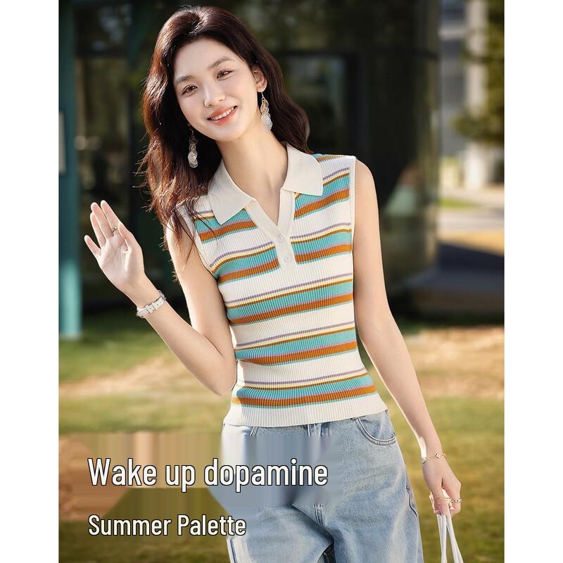 Женская поло без рукавов из трикотажа в полоску из ледяного шелка Demana M
Женская поло без рукавов из трикотажа в полоску из ледяного шелка Demana M