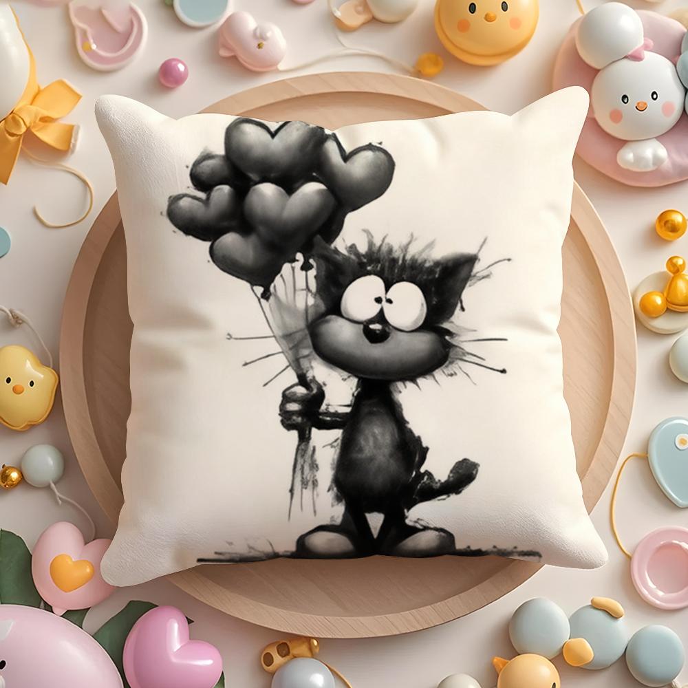 Valentine Black Cat Cushion Cover Short Plush DoubleSided Printing Home Machine Washable in Warm Winter Pillow Cover 40x40cm 16x16in
Valentine Black Cat Cushion Cover Short Plush DoubleSided Printing Home Machine Washable in Warm Winter Pillow Cover 40x40cm 16x16in