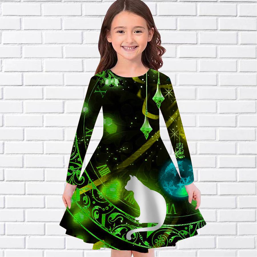Girl Casual Magic Formation Cat Print Round Neck Long Sleeve Dress Kid Princess Dress 180 жовтий
Girl Casual Magic Formation Cat Print Round Neck Long Sleeve Dress Kid Princess Dress 180 жовтий