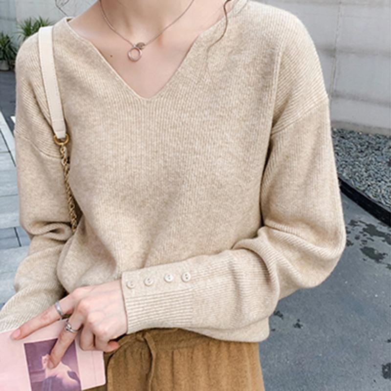 Hirsionsan свободные вязаные пуловеры с v-образным вырезом, свитер, женские осенние повседневные универсальные однотонные корейские свитера, женские элегантные топы на пуговицах one size хаки
Hirsionsan свободные вязаные пуловеры с v-образным вырезом, свитер, женские осенние повседневные универсальные однотонные корейские свитера, женские элегантные топы на пуговицах one size хаки