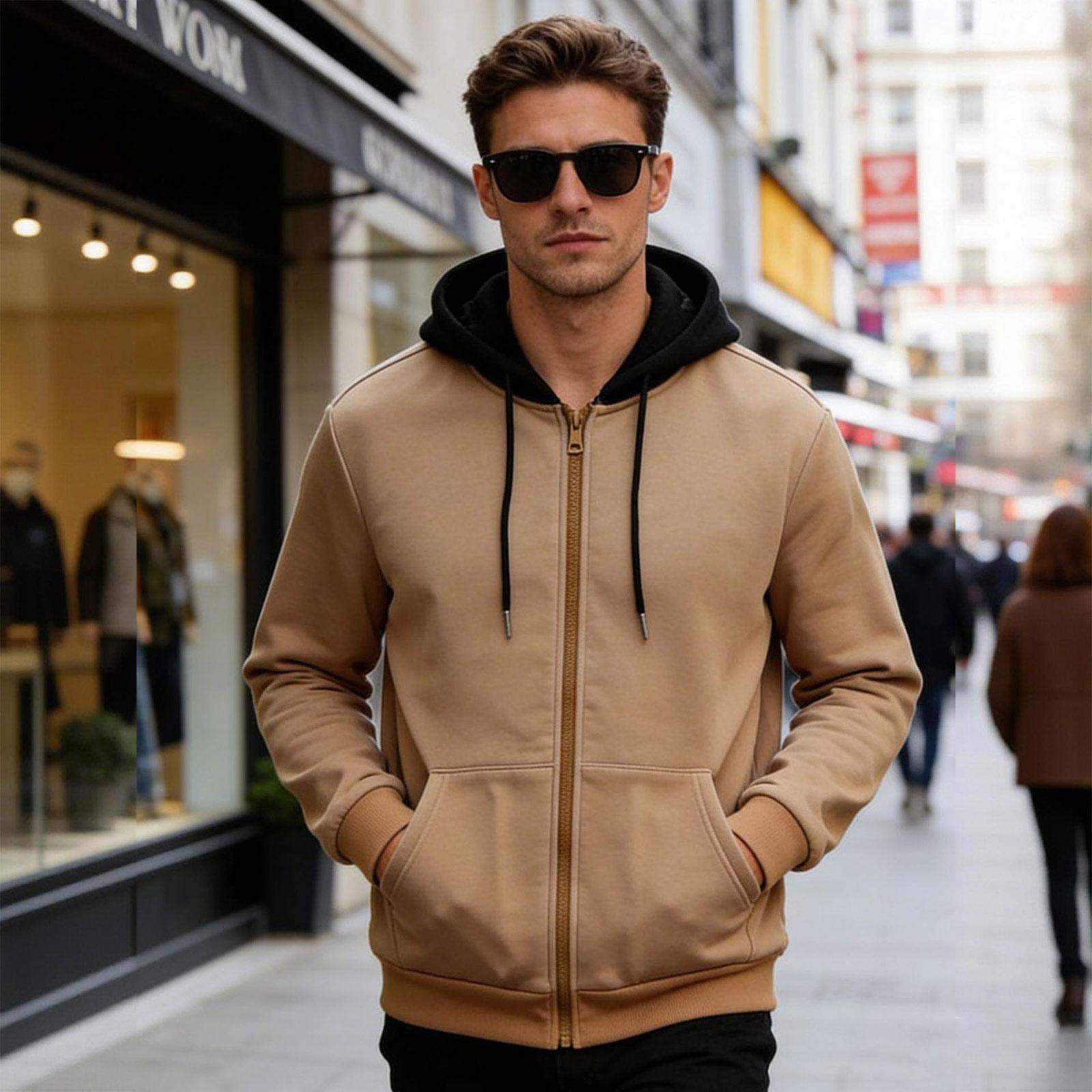 Men s Hooded Zip-Up Color Block Jacket Casual And Comfortable Long-Sleeved Jacket S хакі
Men s Hooded Zip-Up Color Block Jacket Casual And Comfortable Long-Sleeved Jacket S хакі