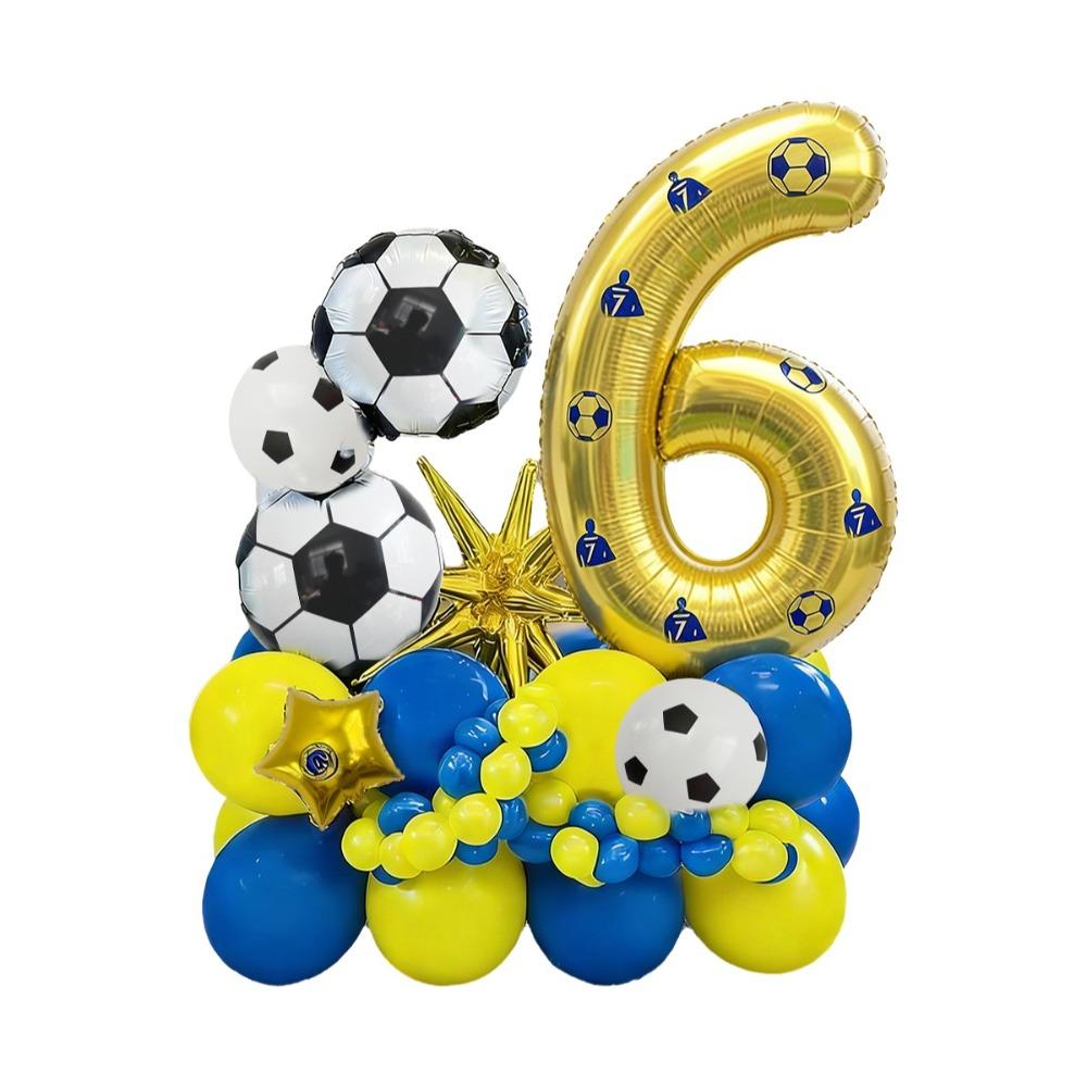 66pcs/Set Golden Number Football Balloon Set Lightweight Sports Themed Party Decoration Digital Balloon Aluminum Film As show
66pcs/Set Golden Number Football Balloon Set Lightweight Sports Themed Party Decoration Digital Balloon Aluminum Film As show