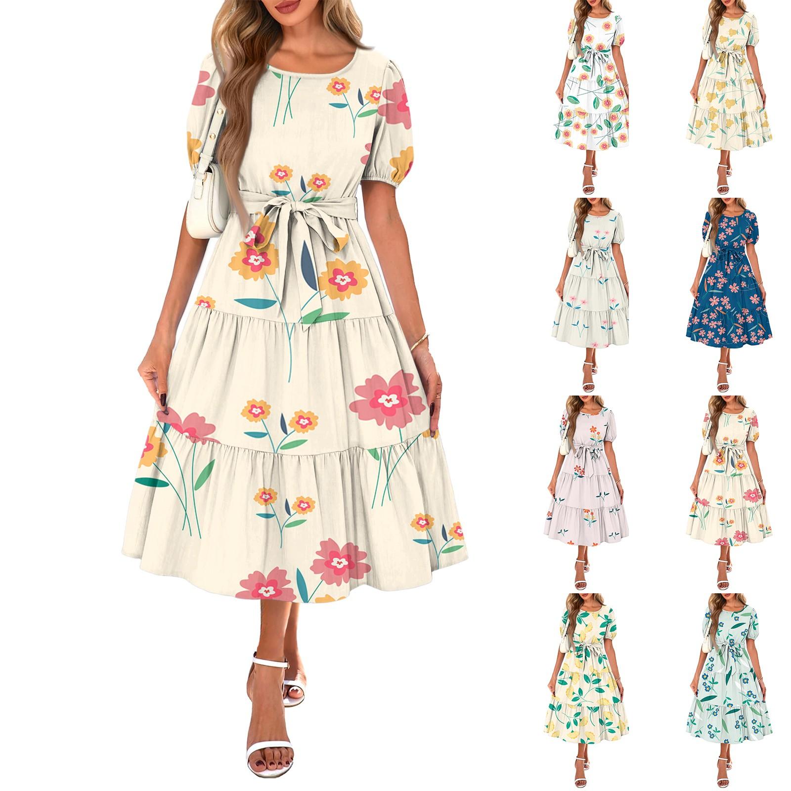 Women s Summer Short Sleeve Round Neck Waistband Bohemian Flowy Layered Maxi Dress With Pockets L розовый
Women s Summer Short Sleeve Round Neck Waistband Bohemian Flowy Layered Maxi Dress With Pockets L розовый
