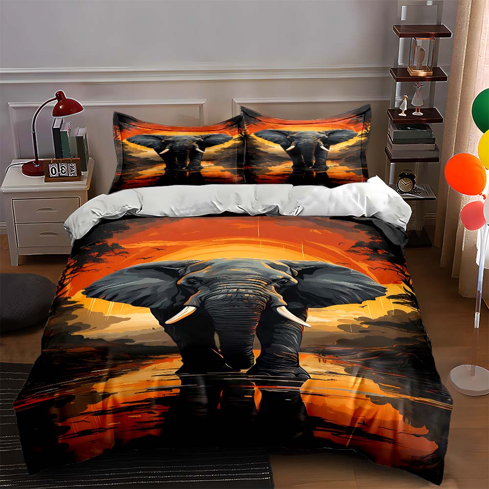Majestic elephant sunset Bedding Duvet cover sets Duvet covers Pillowcases gifts (1 * Duvet Cover 2 * Pillowcases, without duvet insert) 135x200cm
Majestic elephant sunset Bedding Duvet cover sets Duvet covers Pillowcases gifts (1 * Duvet Cover 2 * Pillowcases, without duvet insert) 135x200cm