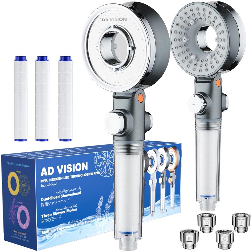 High water pressure/double-sided shower head | Equipped with 3 modes SGS certified chlorine and hard removal filter 1 micron ultra-fine AD-VISION
High water pressure/double-sided shower head | Equipped with 3 modes SGS certified chlorine and hard removal filter 1 micron ultra-fine AD-VISION