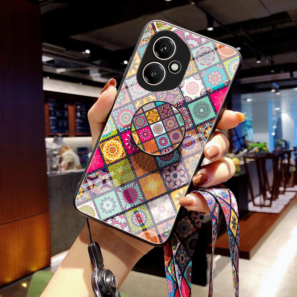For Honor 400 5G (Global) Case Kickstand Ethnic Pattern Tempered Glass Phone Cover with Strap Color Pattern
For Honor 400 5G (Global) Case Kickstand Ethnic Pattern Tempered Glass Phone Cover with Strap Color Pattern