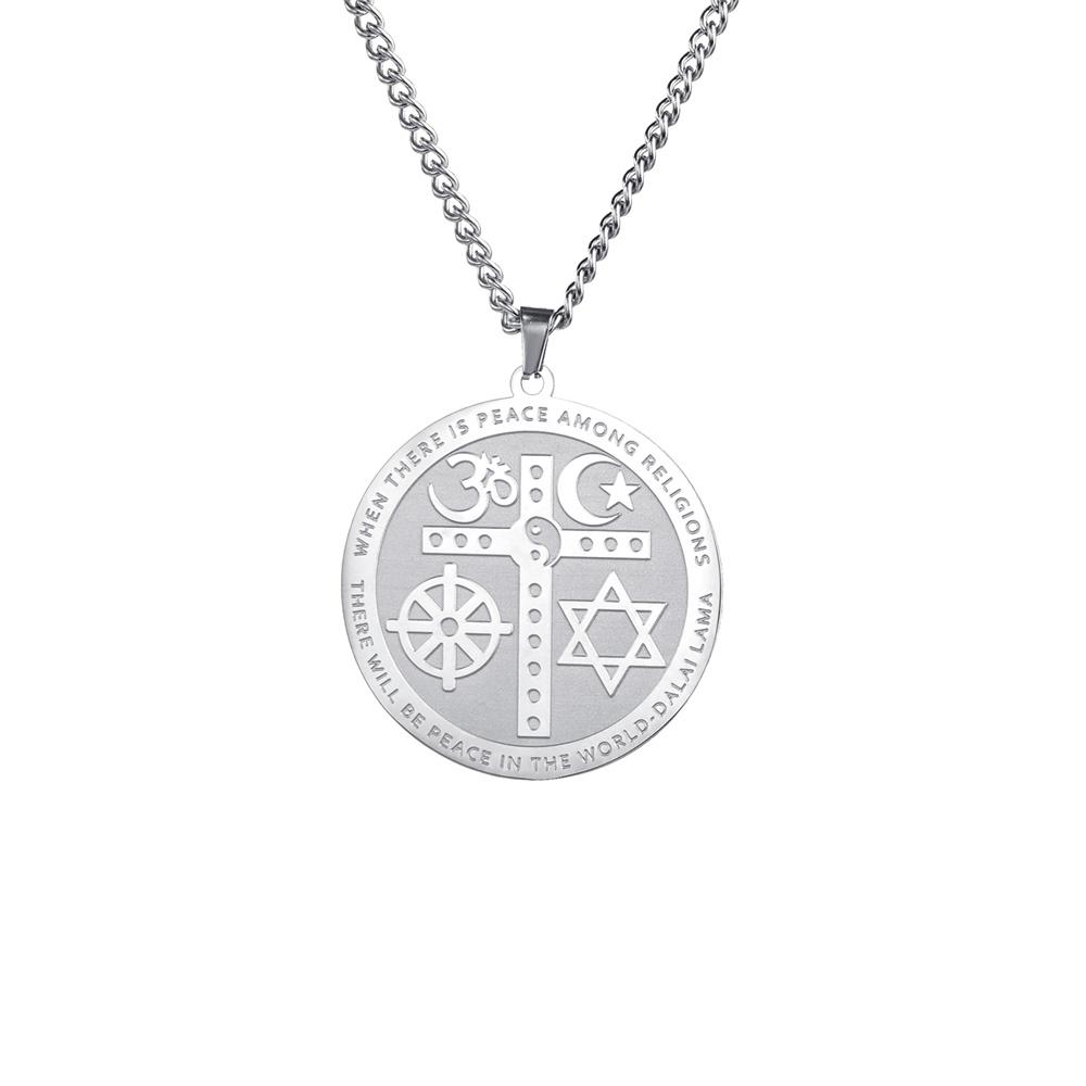 Moon Cross Star of David OM Symbol Necklace Stainless Steel Hexagram Pendant Necklaces Religious Amulet Jewelry Gifts 60cm
Moon Cross Star of David OM Symbol Necklace Stainless Steel Hexagram Pendant Necklaces Religious Amulet Jewelry Gifts 60cm