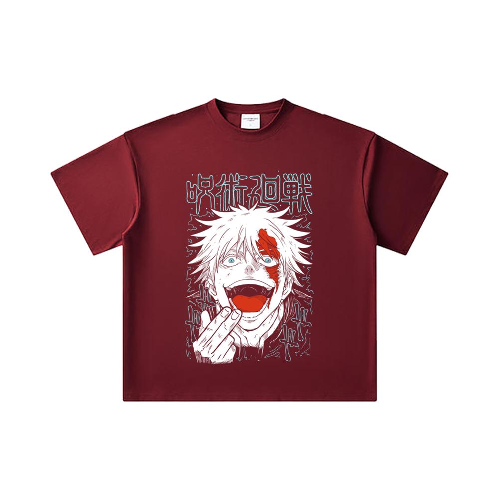 260 GSM Double Yarn 32 Count 100% Cotton Jujutsu Kaisen V1 Gojo Print Unisex Heavy Cotton T Shirt 2XL вина червоного кольору
260 GSM Double Yarn 32 Count 100% Cotton Jujutsu Kaisen V1 Gojo Print Unisex Heavy Cotton T Shirt 2XL вина червоного кольору