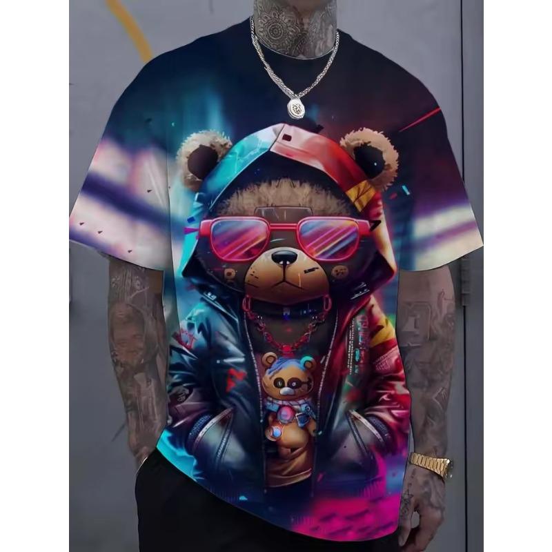 Fashion Men s T-Shirt 3D Cool Bear Print Short Sleeve T-Shirt Hip Hop Street Style Top Summer Men s Loose Outdoor Casual Clothes S
Fashion Men s T-Shirt 3D Cool Bear Print Short Sleeve T-Shirt Hip Hop Street Style Top Summer Men s Loose Outdoor Casual Clothes S
