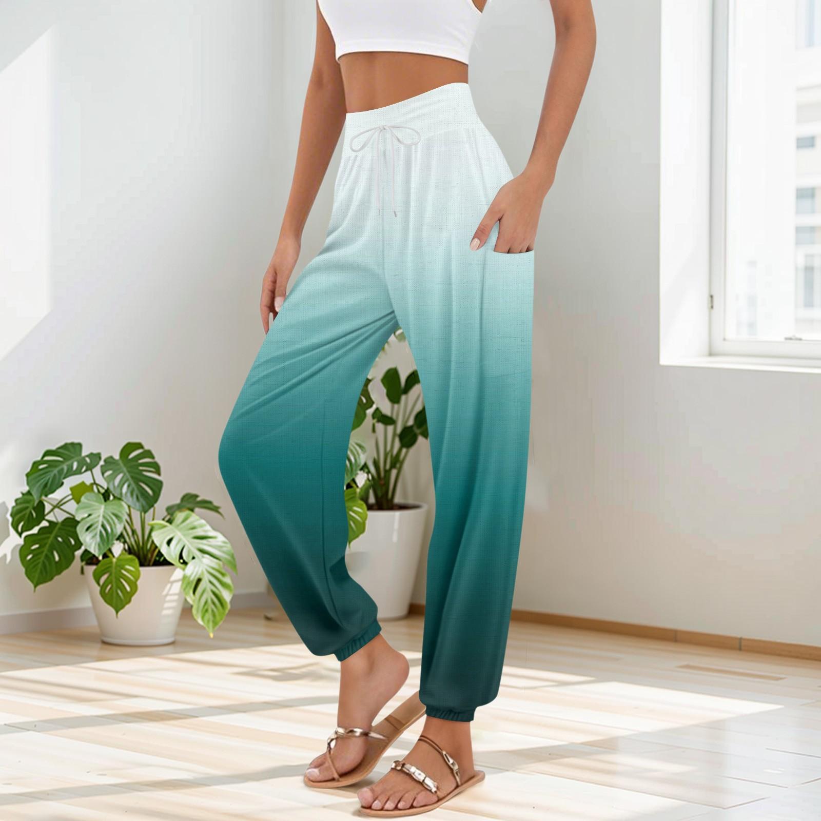 Женские брюки с карманами и шнурком, повседневные брюки с высокой талией и градиентным принтом для занятий йогой M
Женские брюки с карманами и шнурком, повседневные брюки с высокой талией и градиентным принтом для занятий йогой M