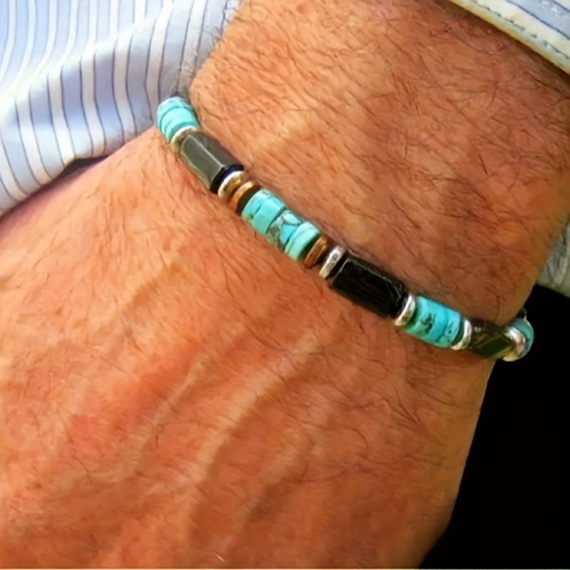 Turquoise and Hematite Beaded Stretch Bracelet for Men зелений
Turquoise and Hematite Beaded Stretch Bracelet for Men зелений