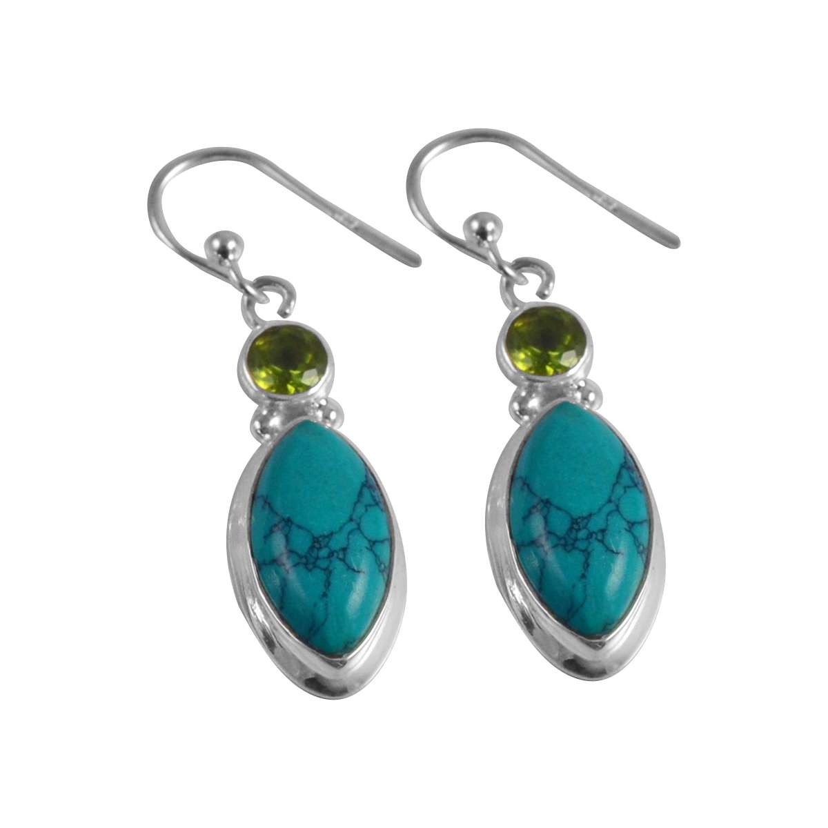 Turquoise, Peridot Gemstone Earrings Solid 925 Sterling Silver Handmade Earrings Jewelry Gift For Women And Girls E-1964
Turquoise, Peridot Gemstone Earrings Solid 925 Sterling Silver Handmade Earrings Jewelry Gift For Women And Girls E-1964