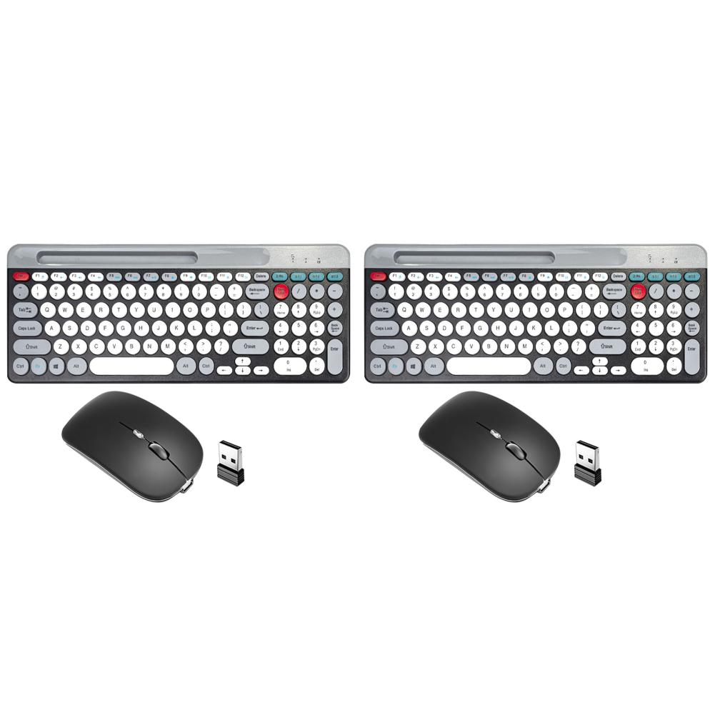 2.4Ghz BT 2 Mode Keyboard Mouse Combo с держателем для телефона для Mac/iOS/Android/Win7