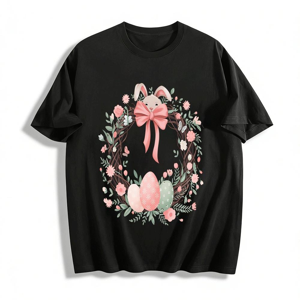 Easter Cute Bunny Wreath Egg Print Casual Top Pure cotton T-shirt XXS
Easter Cute Bunny Wreath Egg Print Casual Top Pure cotton T-shirt XXS