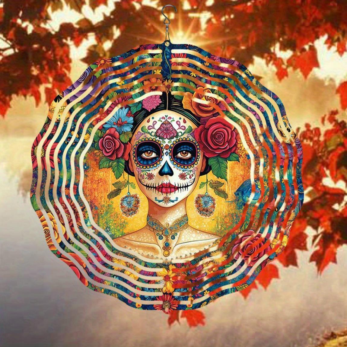 Vibrant Day of the Dead Skull Wind Chime Colorful Metal Outdoor Hanging Decor with Floral Patterns for Garden Patio Gift Decorative Garden Art
Vibrant Day of the Dead Skull Wind Chime Colorful Metal Outdoor Hanging Decor with Floral Patterns for Garden Patio Gift Decorative Garden Art