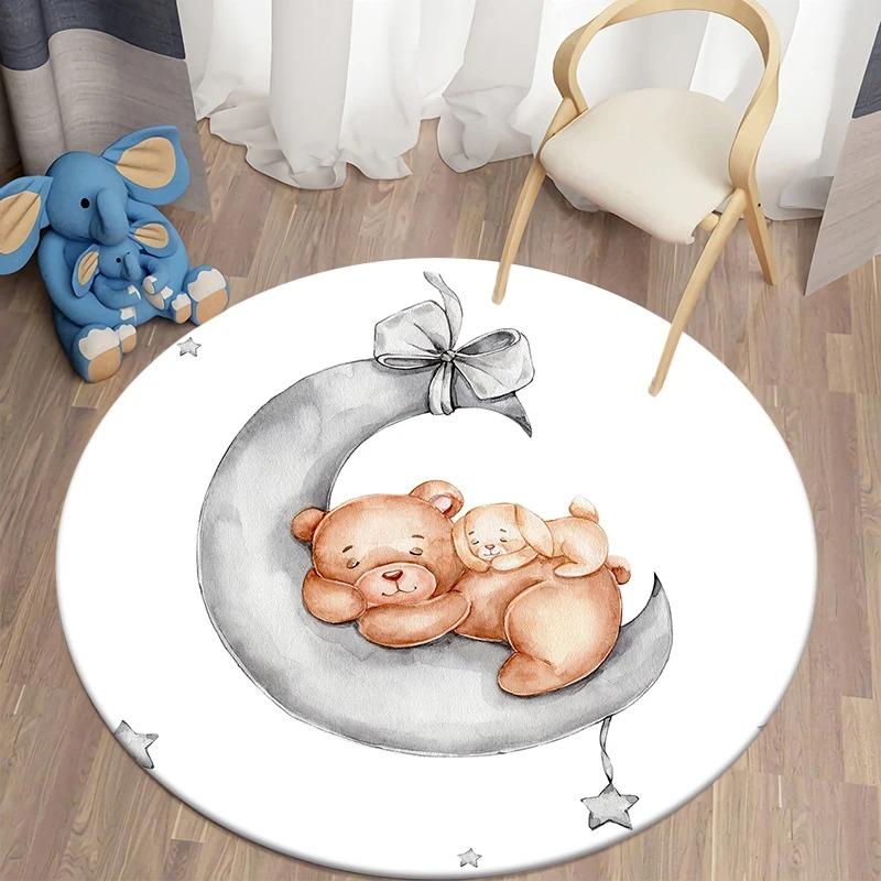 Cartoon bear print carpet kawaii round carpet living room anti-slip mat home decoration bedroom bathroom floor mat 120cm
Cartoon bear print carpet kawaii round carpet living room anti-slip mat home decoration bedroom bathroom floor mat 120cm