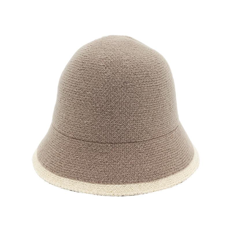 Knitted Womens Lamb Wool Bucket Hat Colorblocked Warm Coldresistant Autumn GrayBrown
Knitted Womens Lamb Wool Bucket Hat Colorblocked Warm Coldresistant Autumn GrayBrown