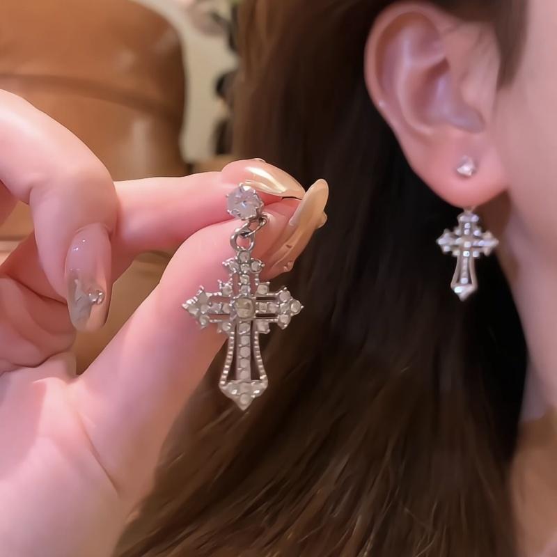 Zircon Crystal Cross Earrings Women Drop Earrings for Gothic Punk Hip Hop Female Piercing Dangle Earrings Party Zircon
Zircon Crystal Cross Earrings Women Drop Earrings for Gothic Punk Hip Hop Female Piercing Dangle Earrings Party Zircon