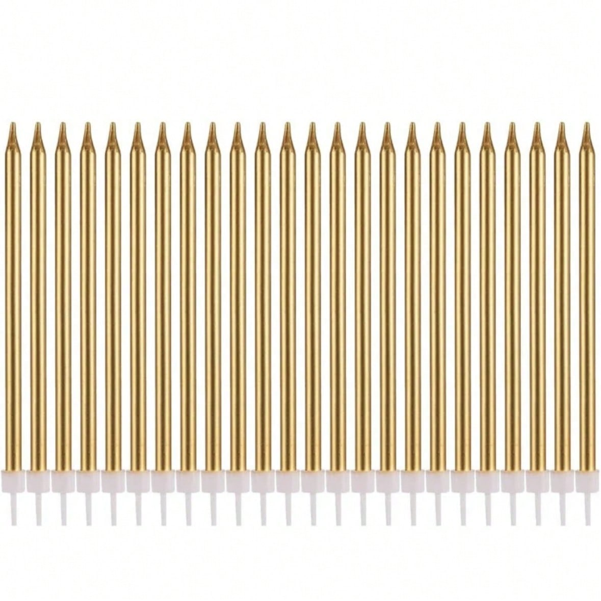 24pcs Gold Silvery Rose Gold Long Candles for Birthday Wedding Anniversary Party Cake Topper Decoration Supplies 24pcs
24pcs Gold Silvery Rose Gold Long Candles for Birthday Wedding Anniversary Party Cake Topper Decoration Supplies 24pcs