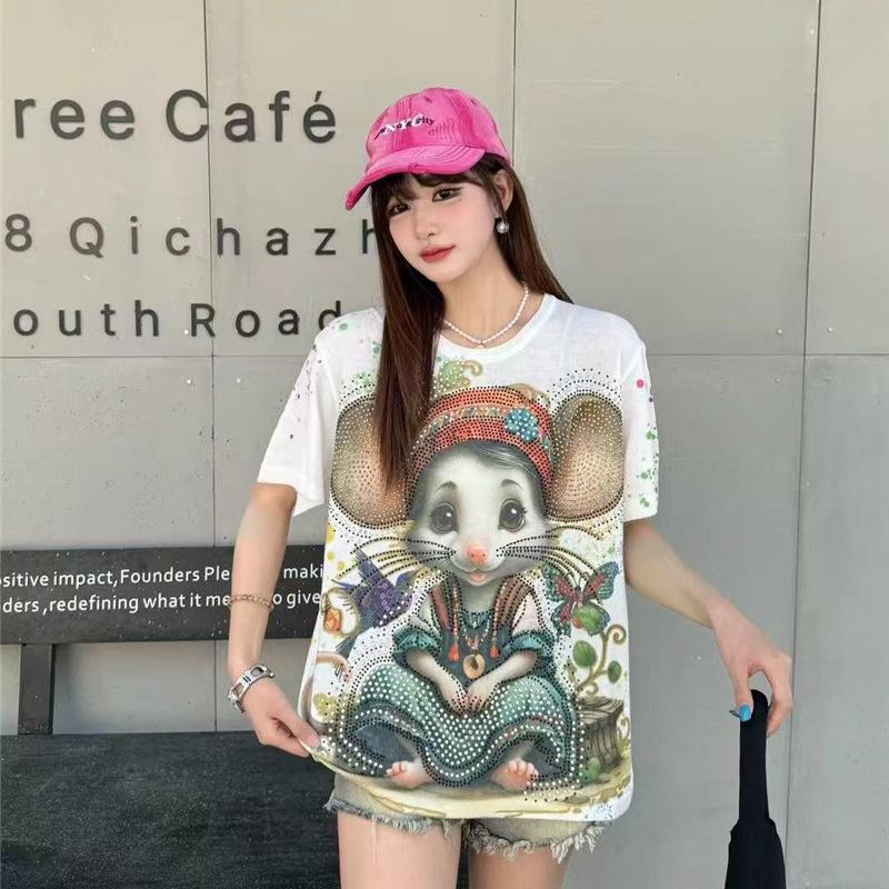 Spring/Summer Stylish American High Street Printed Knit Short Sleeve Casual T-Shirt for Women One Size (42.5-85kg)
Spring/Summer Stylish American High Street Printed Knit Short Sleeve Casual T-Shirt for Women One Size (42.5-85kg)
