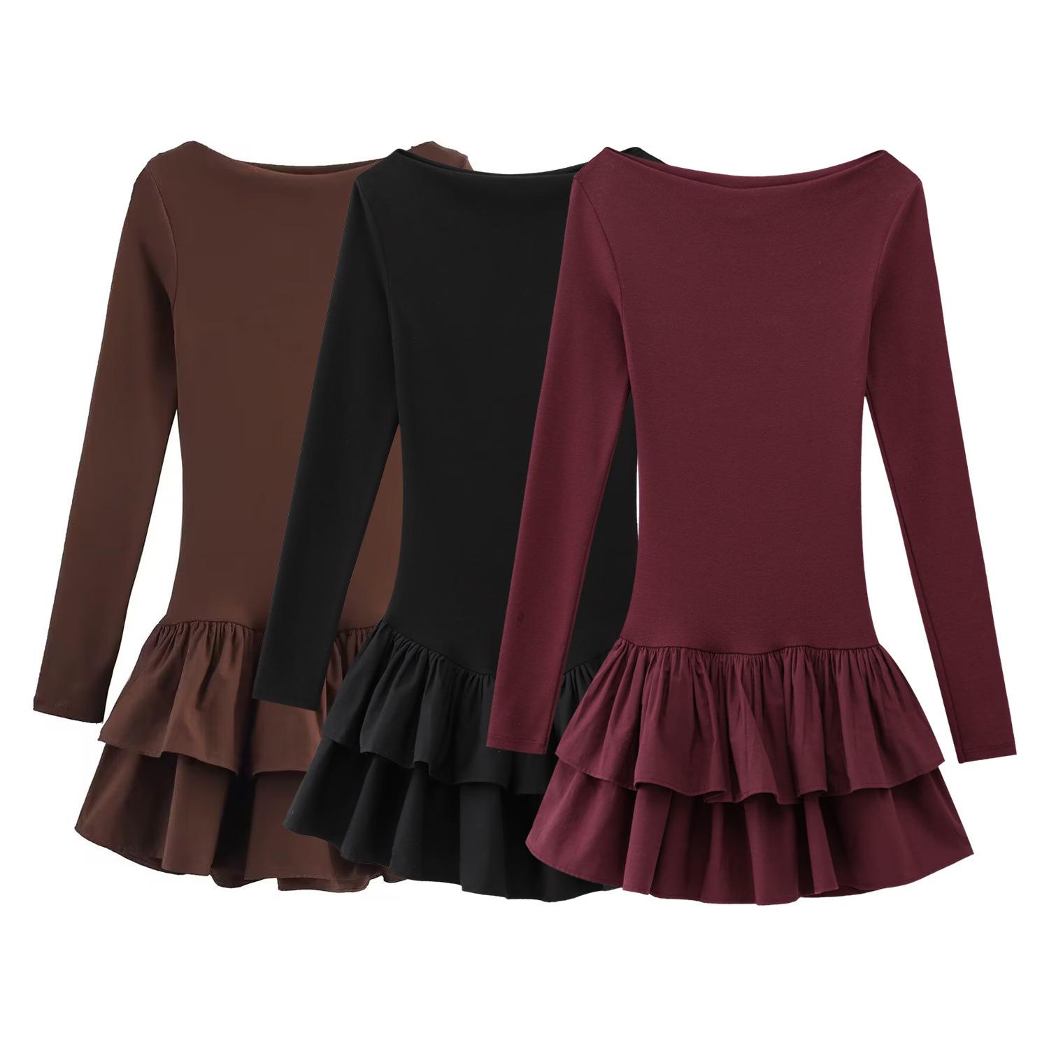 European & American Style Women s Long-Sleeve Round Neck Layered Dress Medium вино красного
European & American Style Women s Long-Sleeve Round Neck Layered Dress Medium вино красного