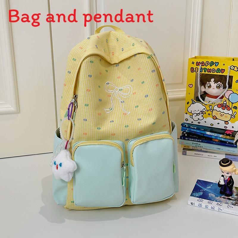 Fashion Color Blocked Bow Embroidery Colorful Polka Dot Pattern Student Backpack For Travel And School Green Yellow
Fashion Color Blocked Bow Embroidery Colorful Polka Dot Pattern Student Backpack For Travel And School Green Yellow