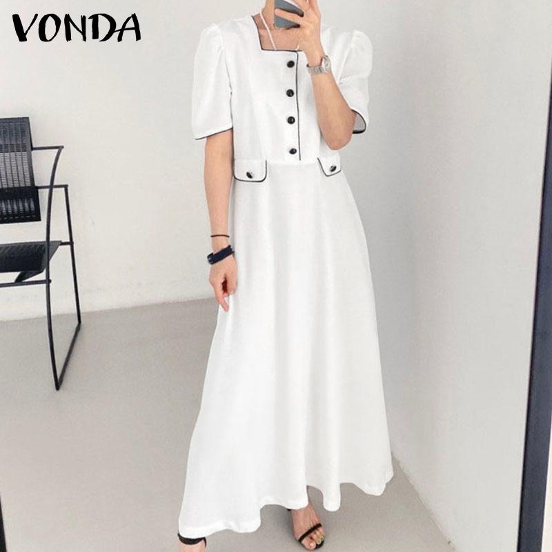 VONDA Лето Женщины Сращивание Цвет Квадратный воротник Длинное платье
VONDA Лето Женщины Сращивание Цвет Квадратный воротник Длинное платье
