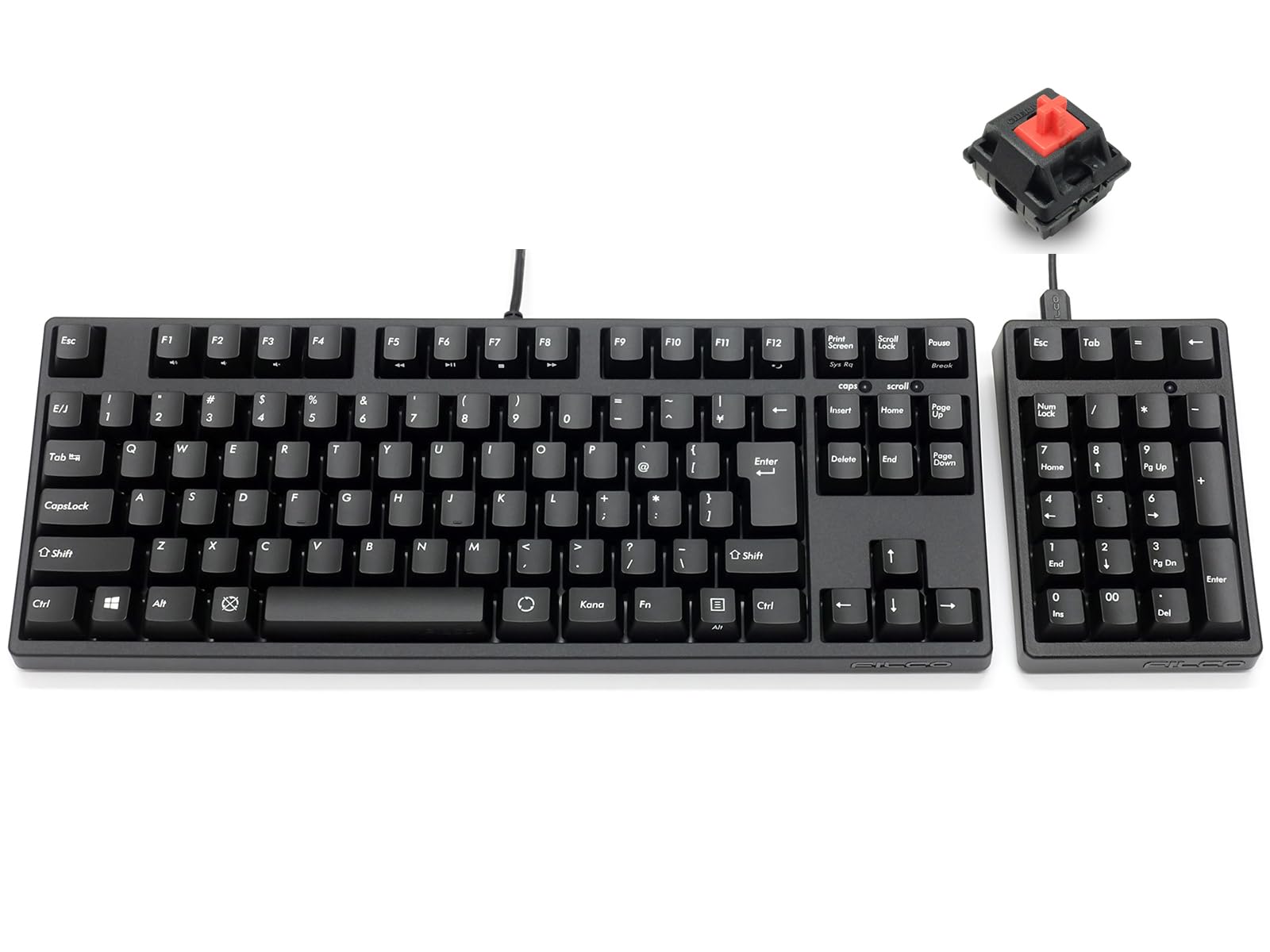 FILCO Majestouch TKSP Office Set, Japanese Layout, Quiet Red Axis, Tenkeyless Keyboard, Numeric Keypad, Black, PBT 2 Color Molded Keycaps, Media
FILCO Majestouch TKSP Office Set, Japanese Layout, Quiet Red Axis, Tenkeyless Keyboard, Numeric Keypad, Black, PBT 2 Color Molded Keycaps, Media