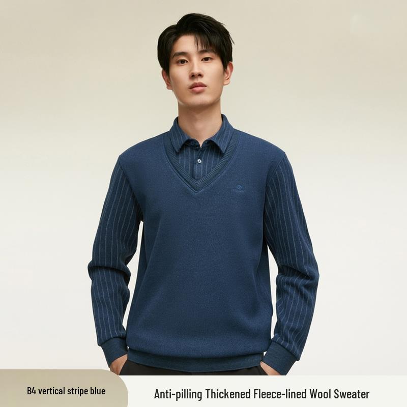 Men s Red Bean Wool Anti-static Pilling-Resistant Fake Two-piece Long Sleeve Sweater for Autumn/Winter - Dad s Polo Shirt XXXL (160-180 kg)
Men s Red Bean Wool Anti-static Pilling-Resistant Fake Two-piece Long Sleeve Sweater for Autumn/Winter - Dad s Polo Shirt XXXL (160-180 kg)