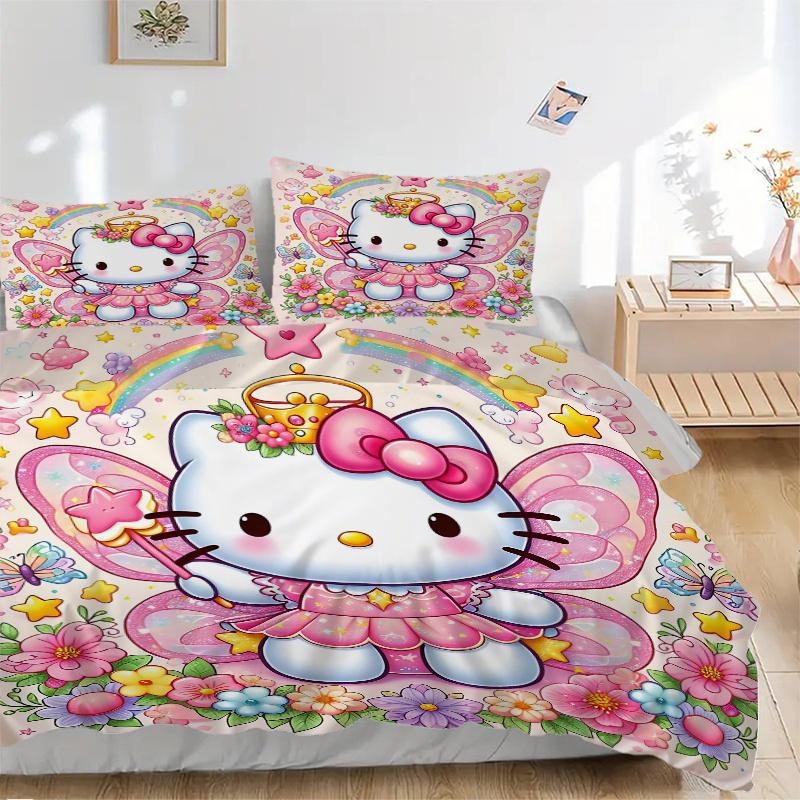 3pcs Stars Rainbows Hello Kitty Quilt Set Cartoon Themed Bed Quilt Set Lovely Character Bedroom Decor Bed Quilt Set Four Seasons (1 Cover + 2Pill 135x200cm
3pcs Stars Rainbows Hello Kitty Quilt Set Cartoon Themed Bed Quilt Set Lovely Character Bedroom Decor Bed Quilt Set Four Seasons (1 Cover + 2Pill 135x200cm