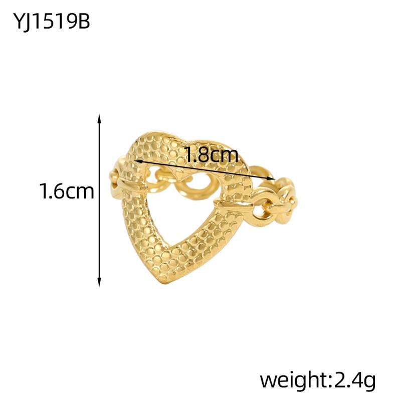 CARLIDANA European And American Stainless Steel Fashion Solid Ring Gold Color Big Thick Heart Shape Ring for Women resizable
CARLIDANA European And American Stainless Steel Fashion Solid Ring Gold Color Big Thick Heart Shape Ring for Women resizable