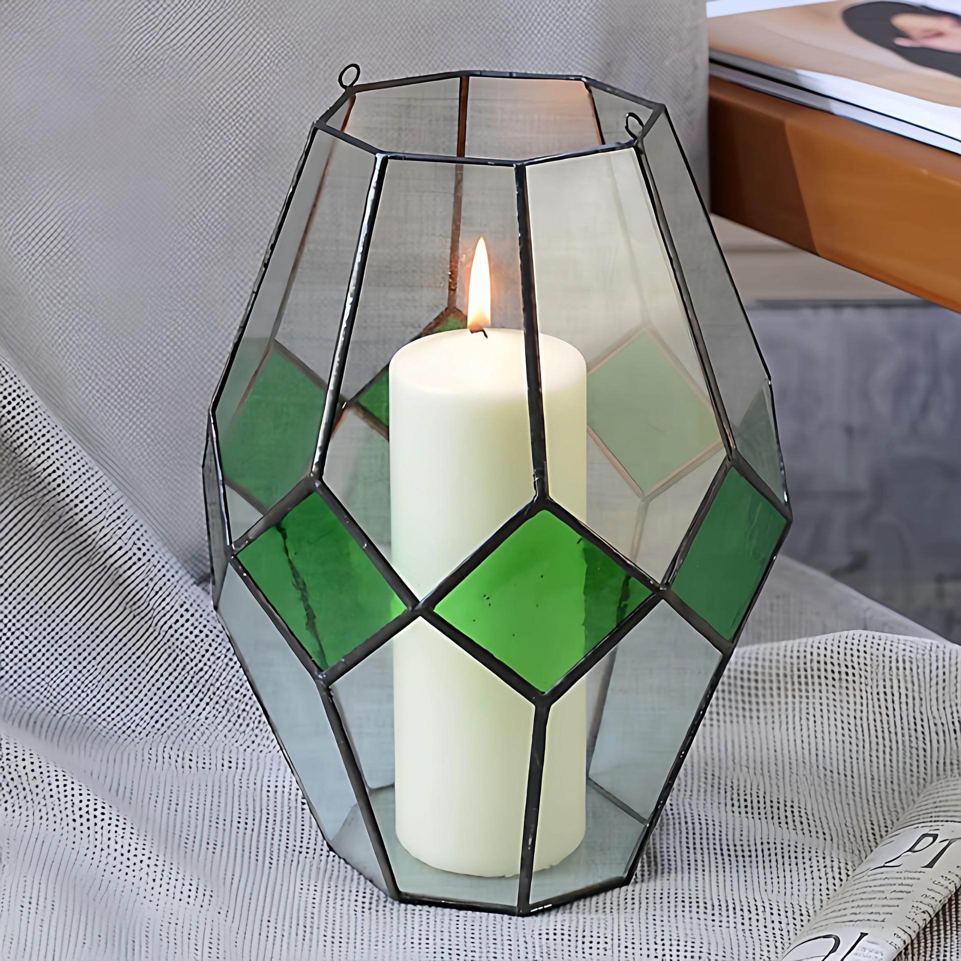 Nordic Geometric Glass Candle Lantern for Home, Cafe, Wedding, and Flower Room Decoration.
Nordic Geometric Glass Candle Lantern for Home, Cafe, Wedding, and Flower Room Decoration.